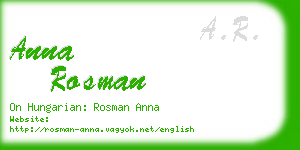 anna rosman business card